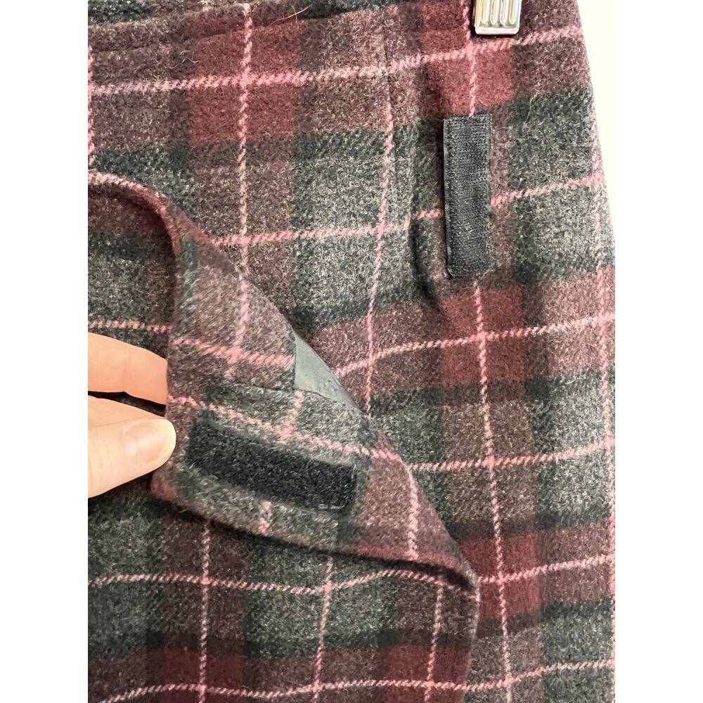 Vintage 90s Y2K Style Mini Wrap skirt Recycled Wool Tartan Plaid Sz 4 Academia - Picture 10 of 12